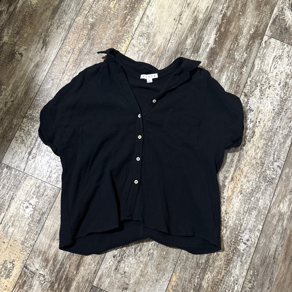 HYFVE Black Button-Down Women's Shirt